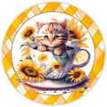 10 Sunflower Kitten Sign, Wreath Sign, Home Decor
