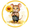 10" Sunflower Mouse Summer Sign, Wreath Sign, Home Decor