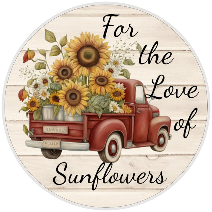 10 Sunflower Truck Sign, Wreath Sign, Home Decor, Metal Sign, The Ritzy Cactus