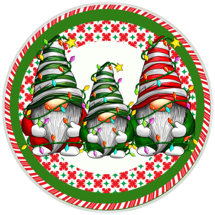 10 Tangled Lights Gnome Christmas Sign, Wreath Sign, Home Decor