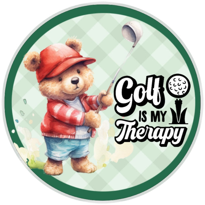 10 Teddy Bear Golf Therapy Sign, Wreath Sign, Home Decor, Metal Sign, The Ritzy Cactus