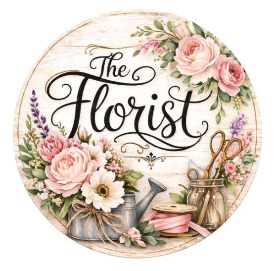 10" The Florist Sign, Metal Wreath Sign, Home Decor, DIY Wreath Supply