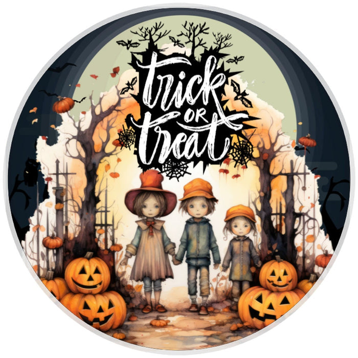10 Trick Or Treat Halloween Sign, Halloween Wreath Sign, Home Decor