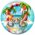 10” Tropical Mice Wreath Sign, Home Decor, Aluminum, The Ritzy Cactus