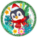 10 Tropical Penguin Christmas Sign,  Wreath Sign, Home Decor, The Ritzy Cactus, Gift