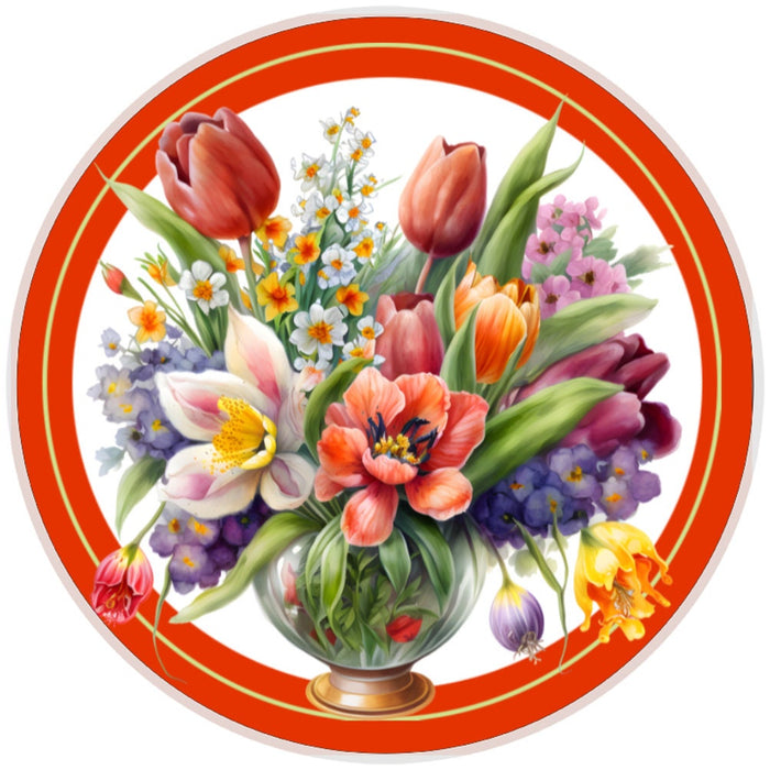 10 Tulip Floral Vase Sign, Wreath Sign, Home Decor, Metal Sign, The Ritzy Cactus