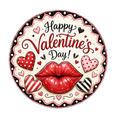 10" Valentine Lip  Kisses Sign, Metal Wreath Sign, Home Decor