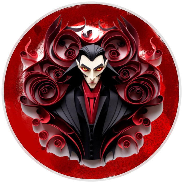 10 Vampire Dracula Quilled Look Sign, Halloween Metal Wreath Sign, Home Decor