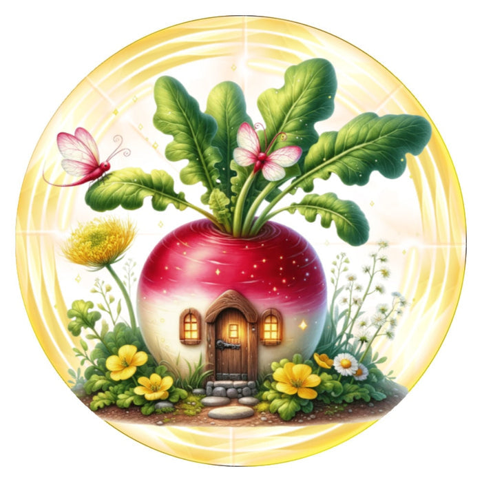 10 Vegetable Fairy House Beet Wreath Sign, Wreath Sign, Home Decor, Metal Sign, The Ritzy Cactus