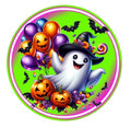 10" Vibrant Flying Ghost Bat Halloween Sign,  Wreath Sign, DIY Wreath Maker Sign, Metal Sign, Home Decor