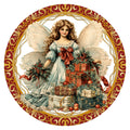 10 Victorian Angel Wreath Sign, Christmas Angel Sign, Wreath Sign, Home Decor