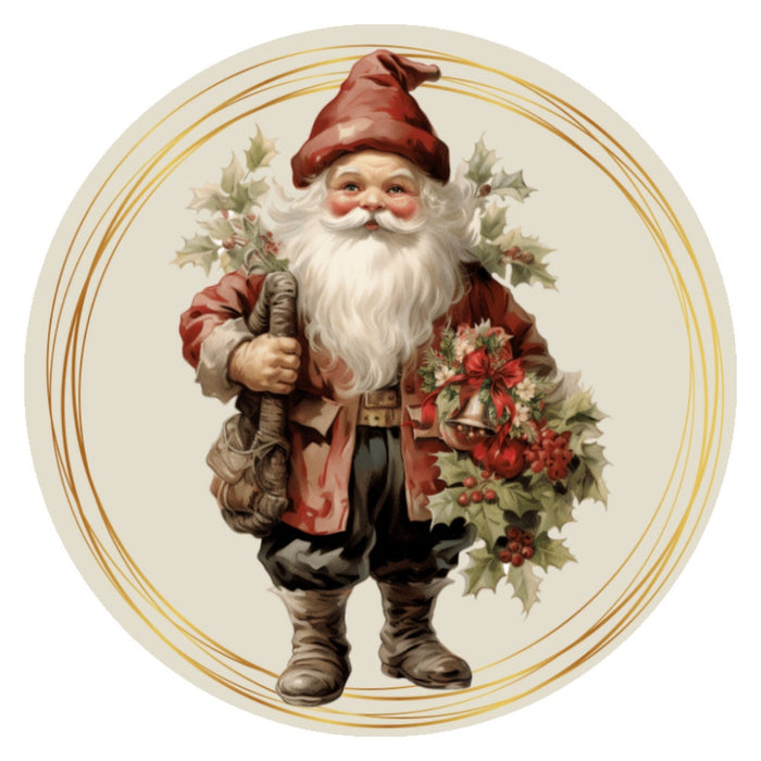 10 Victorian Santa Christmas Sign, Wreath Sign, Home Decor