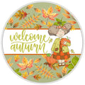 10 Welcome Autumn Sign, Metal Wreath Sign, Home Decor