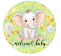 10 Welcome Baby Polka Dot Elephant  Sign, Wreath Sign, Home Decor, Metal Sign