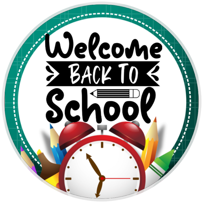 10” Welcome Back To School Sign, Home Decor, Aluminum, The Ritzy Cactus