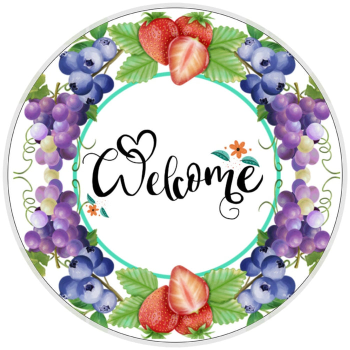 10 Welcome Fruit Sign, Wreath Sign, Home Decor