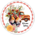 10 Welcome Spring Rustic Hen Sign, Wreath Sign, Home Decor