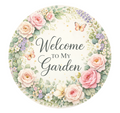 10" Welcome to My Garden Sign, Metal Wreath Sign, Home Decor, DIY Wreath Supply
