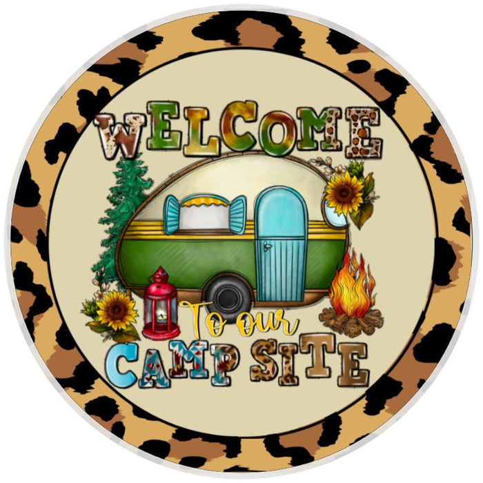 10 Welcome To Our Campsite Sign, Wreath Sign, Home Decor