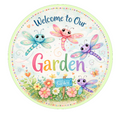 10" Welcome to Our Garden Wreath Sign, Metal Wreath Sign
