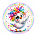 10" Wild Rainbow Chicken Sign, Metal Wreath Sign,  Home Decor