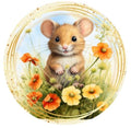 10" Wildflower Mouse Summer Sign, Wreath Sign, Home Decor