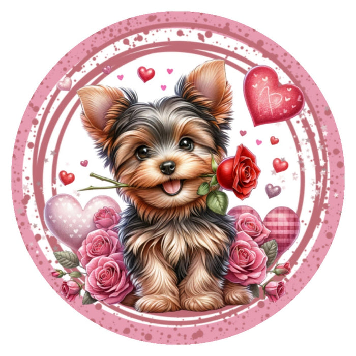 10  Yorkie Dog Valentine  Sign, Wreath Sign, Home Decor, Gift