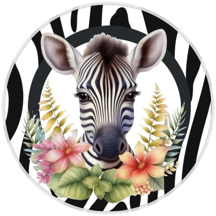 10 Zebra Floral Sign, Wreath Sign, Home Decor, Metal Sign, The Ritzy Cactus
