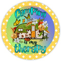10Camping Is My Therapy Trailer Sign, Wreath Sign, Home Decor, Metal Sign, The Ritzy Cactus