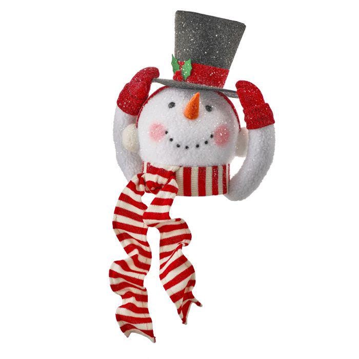 14" Snowman with Top Hat Wreath Attachment, Wintery Wreath Attachment, DIY Supplies, Wreath Maker