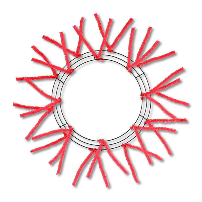 15” Red Pencil Wreath Form, 18 placements, Craft Supplies, DIY Wreath frame