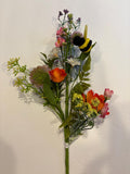 16" Summer Bloom Bee Flora| Spray Embellishment | DIY Wreath Supply, Simmer Floral