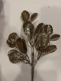 17" Gold Eucalyptus Spray| l Elegant Wreath Spray | Wreath Embellishment | DIY Wreath Supply