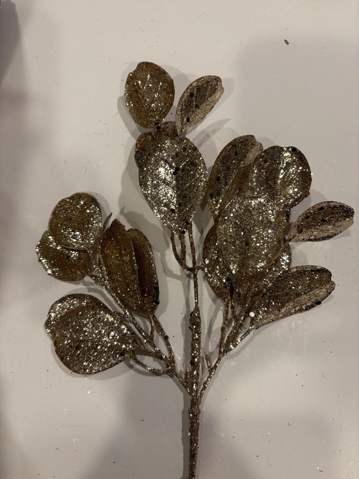17" Gold Eucalyptus Spray| l Elegant Wreath Spray | Wreath Embellishment | DIY Wreath Supply