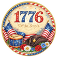 1776 America Fourth of July 10 Inch Wreath Sign, Metal Wreath Sign, Home Decor, DIY, The Ritzy Cactus