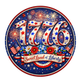 1776 Sweet Land Of Liberty  10 Inch Wreath Sign, Metal Wreath Sign, Home Decor, The Ritzy Cactus