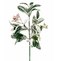 18" Flocked Snow Lambs Ear/Berry Spray Wreath Greenery