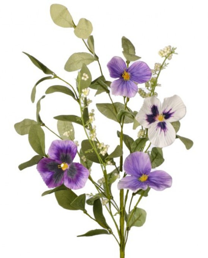 18" Pretty Pansy Pick, Wreath Embellishment, Wreath Supplies, Home Decor, Greenery, DIY Craft Supply