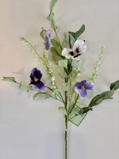 18" Pretty Pansy Pick, Wreath Embellishment, Wreath Supplies, Home Decor, Greenery, DIY Craft Supply
