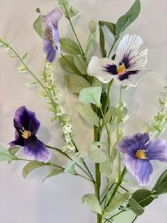 18" Pretty Pansy Pick, Wreath Embellishment, Wreath Supplies, Home Decor, Greenery, DIY Craft Supply