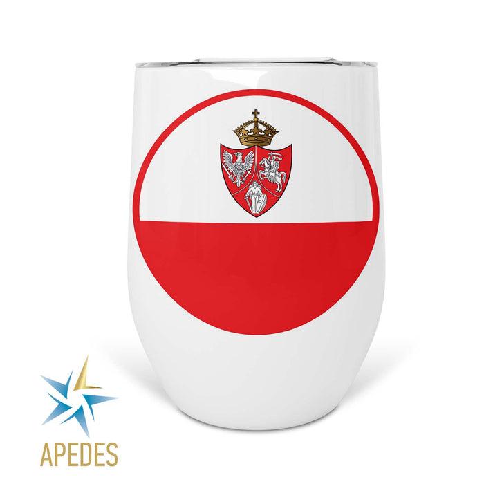 1861 Poland Lithuania Kiev Belarus Marine Flag Stainless Steel Stemless Wine Cup 12 OZ - Apedes Flags And Banners