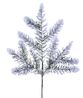 19" Flocked Noble Fir Spray| Christmas Wreath Pick | Stem Holiday Embellishment | DIY Wreath Supply