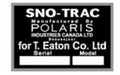 1967 Sno Trac Serial No. Decal