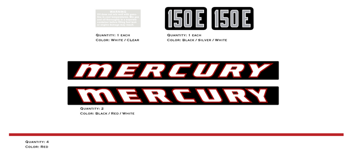 1968 Mercury 150E Hood Decals