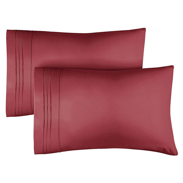 2 Pillowcase Set - Burgundy