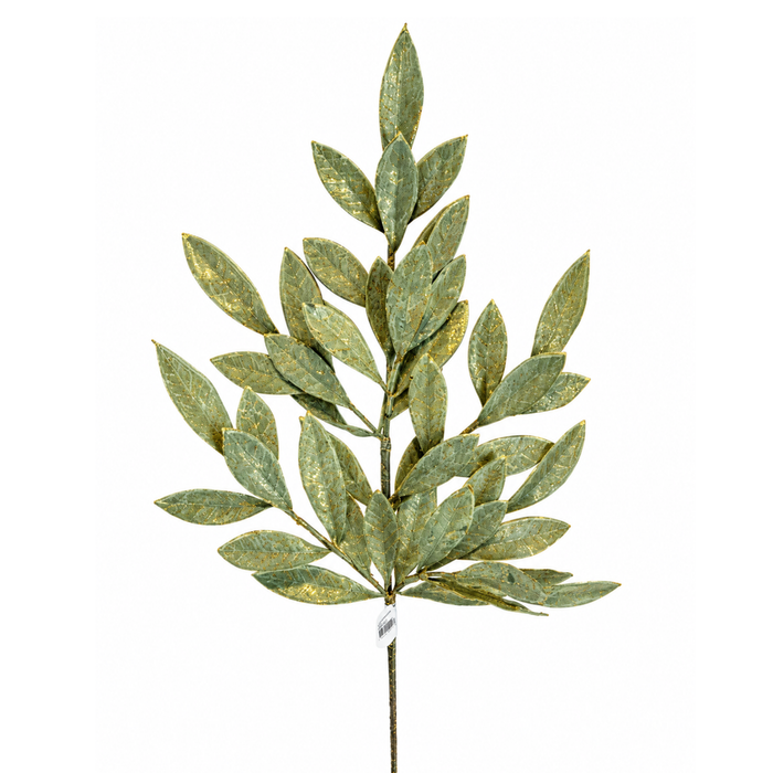 23.5 Inch Plastic Elegance Sage Green Bay Leaf Spray Wreath Greenery