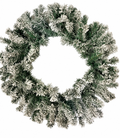 24 Inch Pine w/Flocked Snow Wreath Base