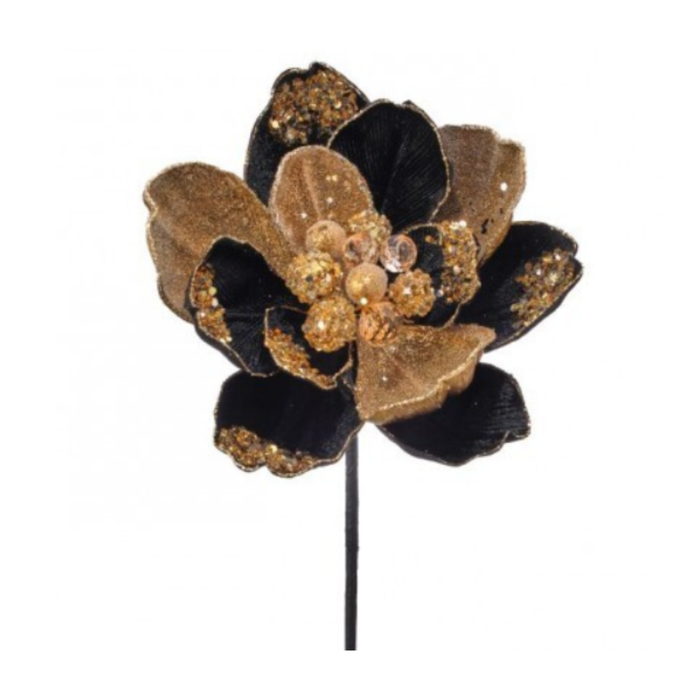 24"Iced w/Jewel Encrusted Magnolia Stem Holiday Embellishment