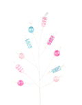29" Cello Wrapped Candy Spray | Whimsical Wreath Pick | Holiday Embellishment | DIY Wreath Supply