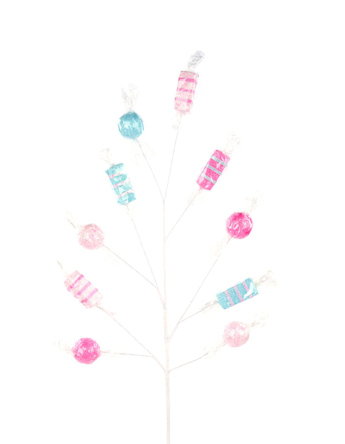 29" Cello Wrapped Candy Spray | Whimsical Wreath Pick | Holiday Embellishment | DIY Wreath Supply